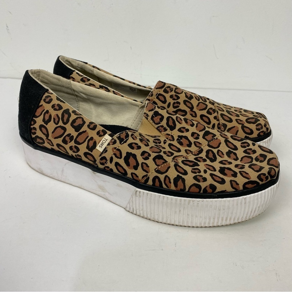 Toms animal print leopard slip on outsole sneakers